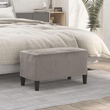 vidaXL Bankje 70x35x41 cm fluweel lichtgrijs, Verzenden, Nieuw, Stof, Minder dan 150 cm