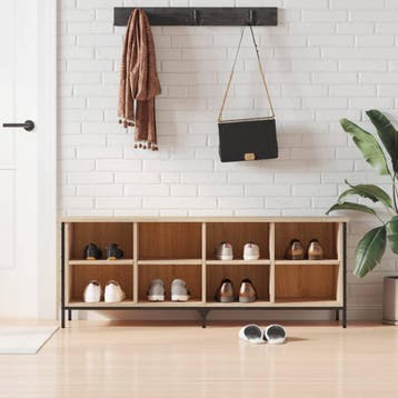 vidaXL Schoenenkast 131x35x50 cm bewerkt hout sonoma, Huis en Inrichting, Verzenden, Nieuw
