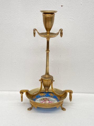 Kaarsenhouder - Verguld brons - Sèvres-porseleinstijl