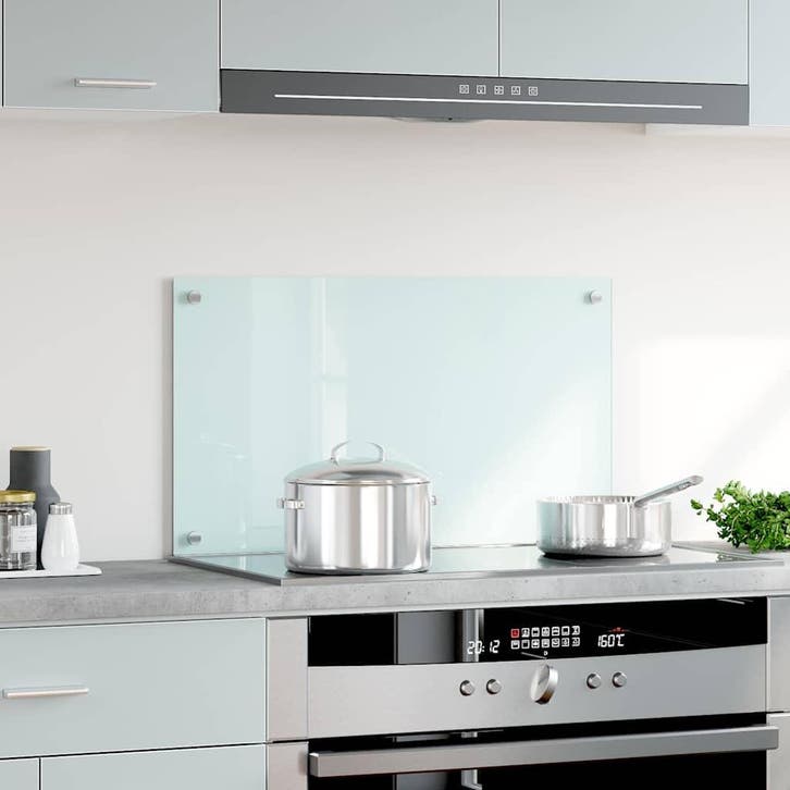 vidaXL Spatscherm keuken 70x40 cm gehard glas melkwit, Huis en Inrichting, Keuken | Keukenbenodigdheden, Nieuw, Verzenden