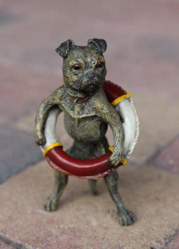 Franz Xavier Bergman after - sculptuur, Pug Dog with