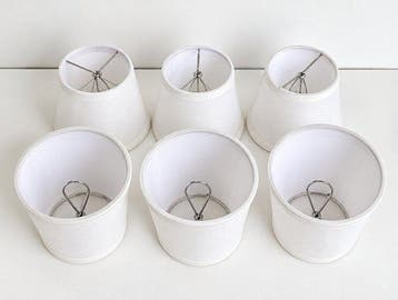 Kroonluchter (6) - PVC en stof - Set van 6 witte