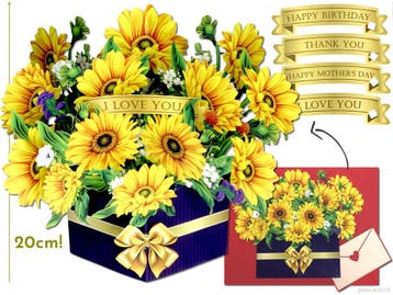 Groot Vrijstaand Boeket Schitterende Zonnebloemen pop-up..., Verzenden, Nieuw