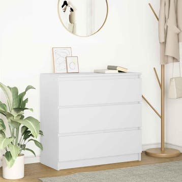 vidaXL Dressoir 80x35x76 cm spaanplaat wit, Huis en Inrichting, Verzenden, Nieuw, Overige houtsoorten, Minder dan 50 cm