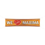 We love Maxima spandoek  180x40 cm - Oranje straatversiering, Ophalen of Verzenden, Nieuw