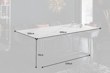 Design eettafel SYMBIOSE 200cm marmer wit keramiek gemaakt, Ophalen of Verzenden, Nieuw
