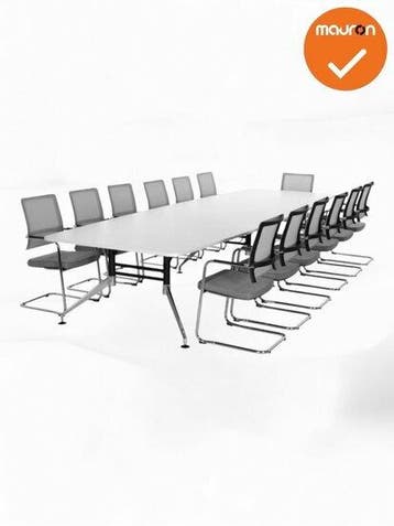 Grote vergadertafel - bootvormig SIGN - 440x140 cm - NIEUW, Vergader- of Presentatieruimte, Ophalen of Verzenden, Nieuw zonder verpakking