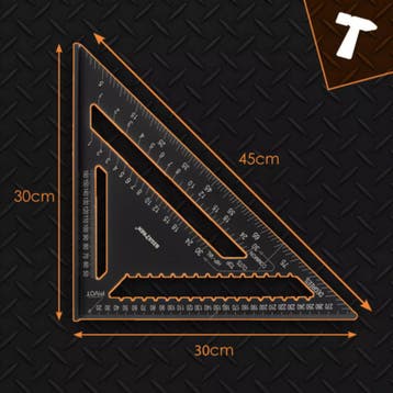 Bigstren Aluminium timmermanshaak 30 × 30 cm met 90° en 4., Ophalen of Verzenden, Nieuw