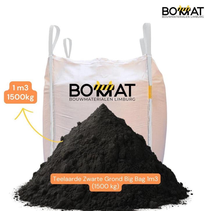 Teelaarde Zwarte Grond Big Bag 1m3 (1500 kg) – 0,5m³ (750 kg, Tuin en Terras, Zand, Overige typen, Nieuw, Verzenden