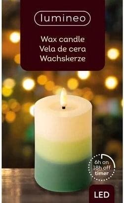 Ledkaars wax steady binnen lumineo groen tricolor warm wit, Hobby en Vrije tijd, Knutselen, Nieuw, Ophalen of Verzenden
