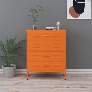 vidaXL Ladekast 80x35x101,5 cm staal oranje, Verzenden, Nieuw