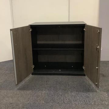 Zwart metalen draaideurkast met sleutel (hxbxd) 86x93x45 cm,, Huis en Inrichting, Ophalen of Verzenden, Gebruikt