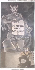 Joseph Goebbels als duivelse barbaar op spotprent (Lithos), Verzenden