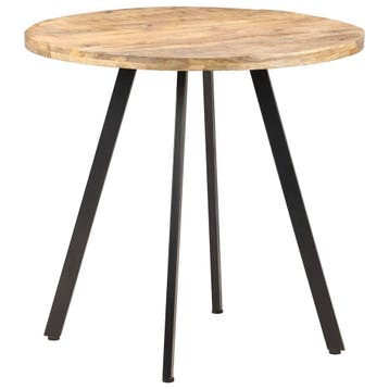 vidaXL Eettafel 80 cm ruw mangohout, Huis en Inrichting, Verzenden, Nieuw