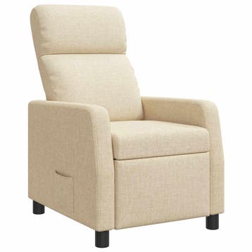 vidaXL Relaxfauteuil Crèmekleurig Stof, Verzenden, Nieuw