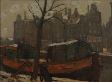 Marie Henri Mackenzie (1878-1961) - Schip in de gracht van