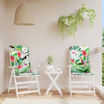 vidaXL Tuinstoelkussens 2 st 120x50x3 cm stof meerkleurig, Verzenden, Nieuw, Meerkleurig