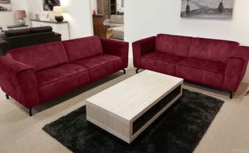 Bankstel Wolvega - rechte banken - Rood, Huis en Inrichting, Banken | Bankstellen, Nieuw, Stof