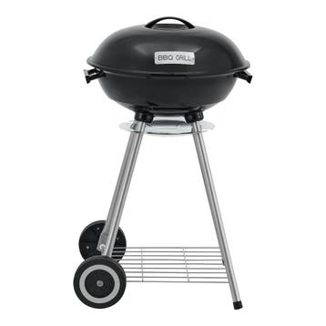 Houtskool BBQ Apricena rond met deksel 80x49x47 cm zwart cas, Verzenden, Nieuw