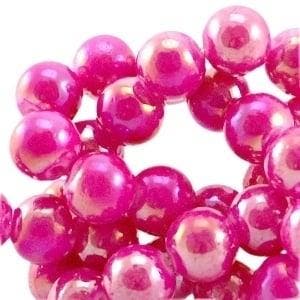20 x Diamond coated glaskralen 8mm  Fuchsia purple, Ophalen of Verzenden, Nieuw, Kraal