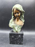 Venzo - Beeldje, Fanciulla - 20 cm - Brons, Marmer, Antiek en Kunst