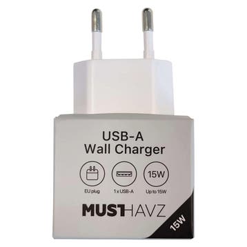 MTG thuislader USB-A 15W wit (Thuisladers-adapters 220V), Verzenden, Nieuw