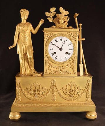Pendule - Antieke vuurvergulde - Brons - 1800-1850