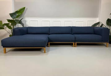 Bolia Cosy Hoekbank Ontwerper Blauwe Stof London Blue, Hoekbank, Ophalen of Verzenden, Zo goed als nieuw, Stof
