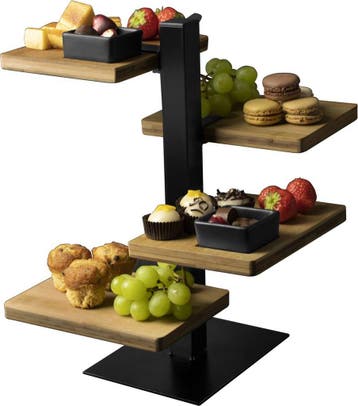 Gusta Serveertoren - 4 bamboe planken, Ophalen of Verzenden, Zo goed als nieuw