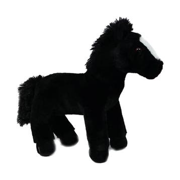Winston paard knuffel - pluche - zwart - 30 cm, Verzenden, Nieuw