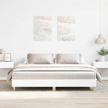 vidaXL Bedframe zonder matras 180x200 cm spaanplaat wit, Eenpersoons, Verzenden, Wit, Nieuw