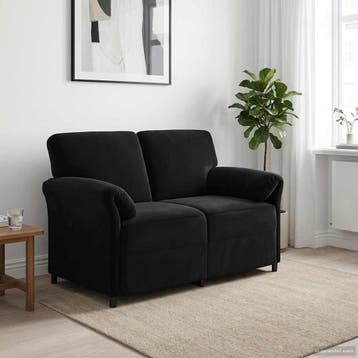 vidaXL 2-Zits Sofa Zwart 138 x 83 x 95 cm Fluweel, Verzenden, Minder dan 150 cm, Stof, Nieuw