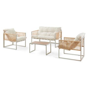 4-delige tuinset Karg loungeset met bank tafel en 2 stoelen, Verzenden, Nieuw
