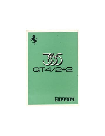 1973 FERRARI 365 GT4 / 2+2 INSTRUCTIEBOEKJE 75/73