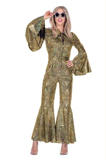 Disco Catsuit Cirkels Holografisch Goud, Ophalen of Verzenden, Nieuw