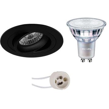 GU10 Inbouwspot Set - Mat Zwart - Inbouw Rond - Kantelbaar -, Ophalen of Verzenden, Nieuw, Overige fittingen, Plafondspot of Wandspot