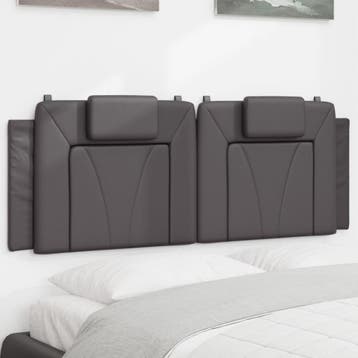 vidaXL Hoofdbordkussen Viana 140 cm kunstleer grijs, Verzenden, Nieuw, Grijs, Overige materialen