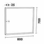 Spiegel Topa Silhouette 80x70x2.5 cm Aluminium Zwart, Huis en Inrichting, Woonaccessoires | Spiegels, Ophalen of Verzenden, Nieuw