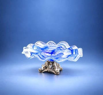 murano - Tafelmiddenstuk - Verzilverd, Glas