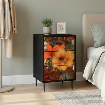 vidaXL Nachtkastje GENNEP Zwart eiken 36 x 33 x 61 cm, Minder dan 45 cm, Verzenden, Nieuw, 55 tot 70 cm