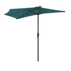 Halfronde Outdoor Parasol  – Balkonparasol Groen Polyester, Verzenden, Nieuw, Stokparasol, Waterdicht