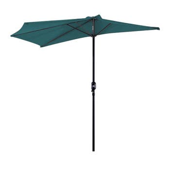 Halfronde Outdoor Parasol  – Balkonparasol Groen Polyester, Tuin en Terras, Parasols, Verzenden, Nieuw, Stokparasol, Waterdicht