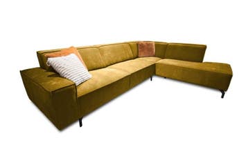 Hoekbank Heerlen - hoekbanken - Goud, Huis en Inrichting, Nieuw, 150 cm of meer, Stof, 250 tot 300 cm