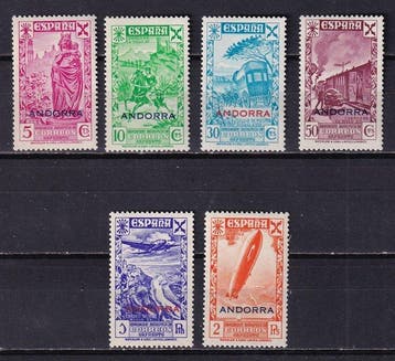 Andorra 1943 - Beneficencia Edifil 7/12 - Goed gecentreerd -, Gestempeld