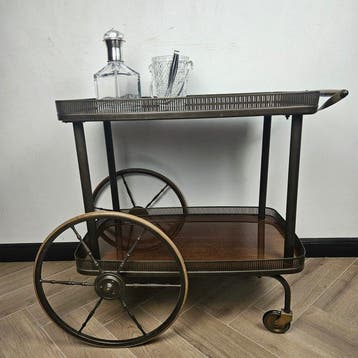 Serveerwagen - Koper, fineer, Hout