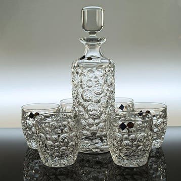 Drinkservies voor 6 (7) - Kristal - Crystal 7-delige, Antiek en Kunst, Antiek | Glas en Kristal