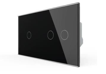 Livolo Touch LED Dimmer – Zwart | 1+2 | Drievoudig, Ophalen of Verzenden, Nieuw, Schakelaar