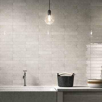 Wandtegel Cifre Block Cool Handvorm Grijs Glans 7,5x30, Nieuw, 20 tot 40 cm, 10 m² of meer, Wandtegels