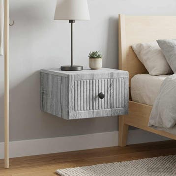 vidaXL Wandbeugel Bedkast 2 st Grijs sonoma 33 x 34,5 x 20, Minder dan 45 cm, Verzenden, Nieuw, Minder dan 55 cm