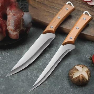 Professioneel RVS Fileermes met Houten Handvat - Ideaal voor, Verzenden, Nieuw